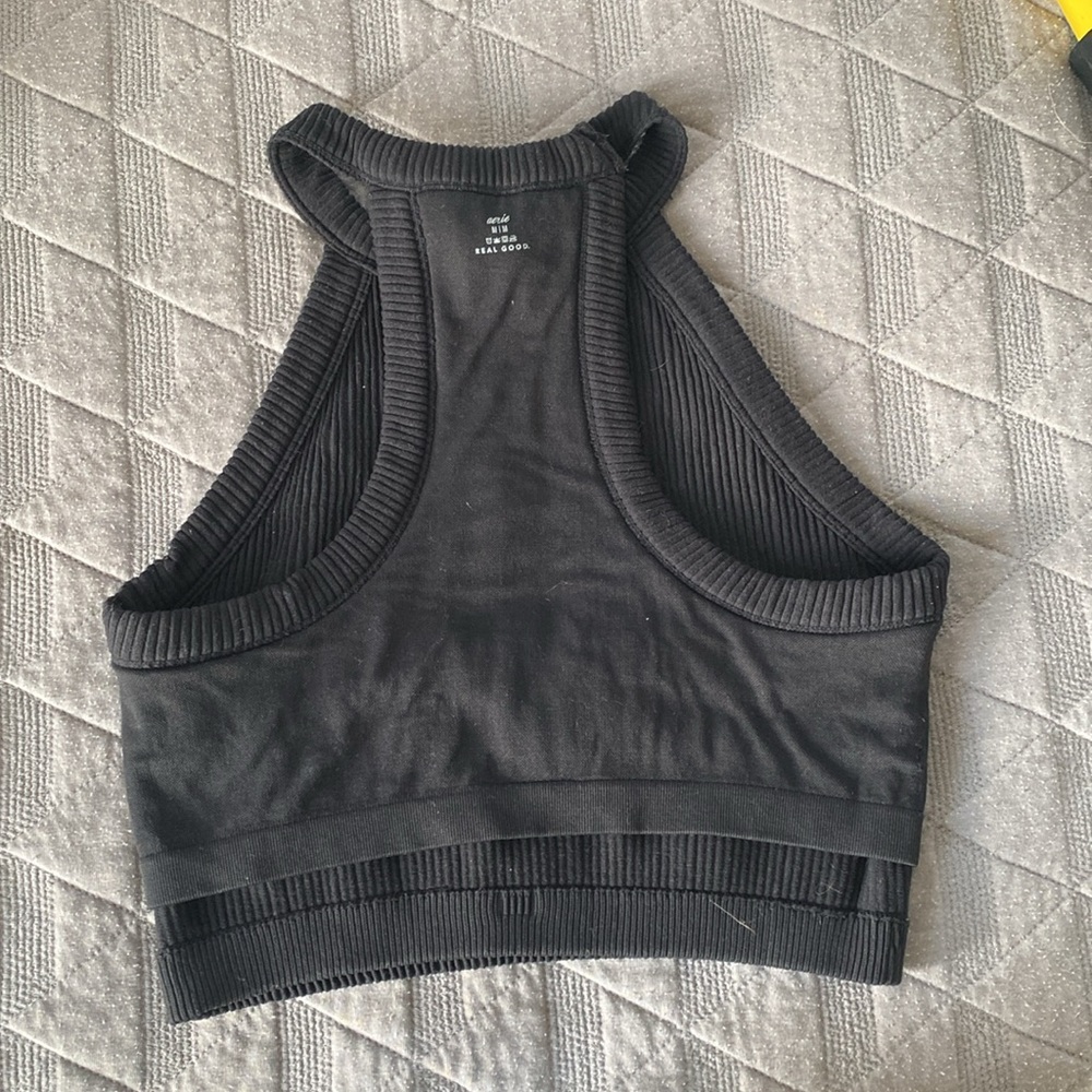 Aerie Black Ribbed Tank Top - Picture 3 of 5